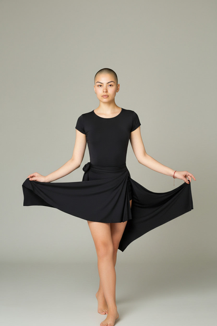 Latin Dance Lace-Up Skirt Hip Scarf