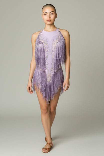 Rhinestone Tassel Mesh Elastic Thin Latin Dance