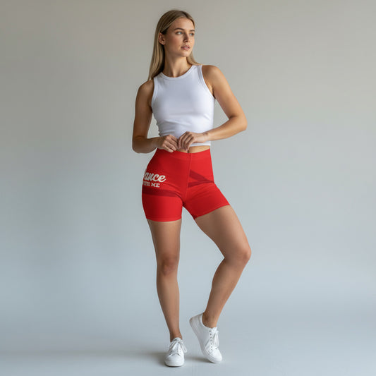 Trendy Women's Biker Shorts with Dance Silhouette Print