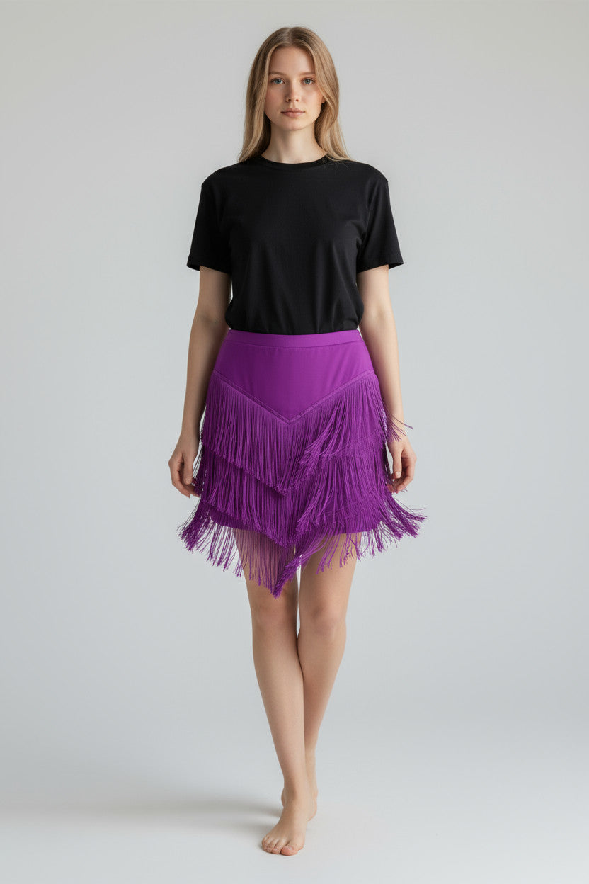 Adult Fringed Short Skirt Square Dance Dress