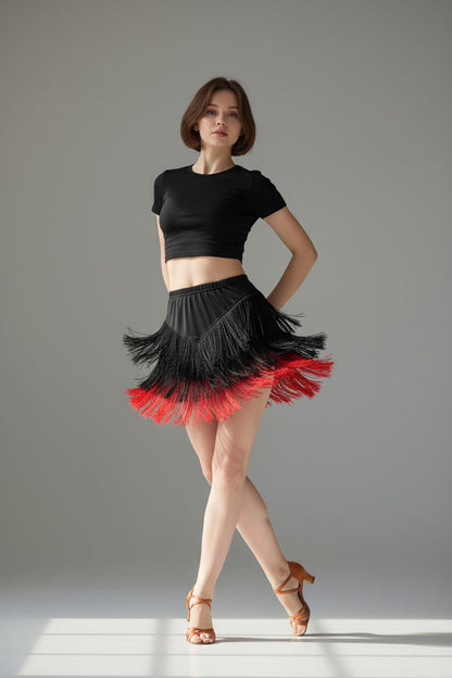 Adult Fringed Short Skirt Square Dance Dress