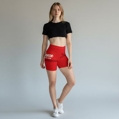 Trendy Women's Biker Shorts with Dance Silhouette Print